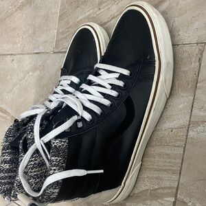 Vans Black and White High-Top Sneakers